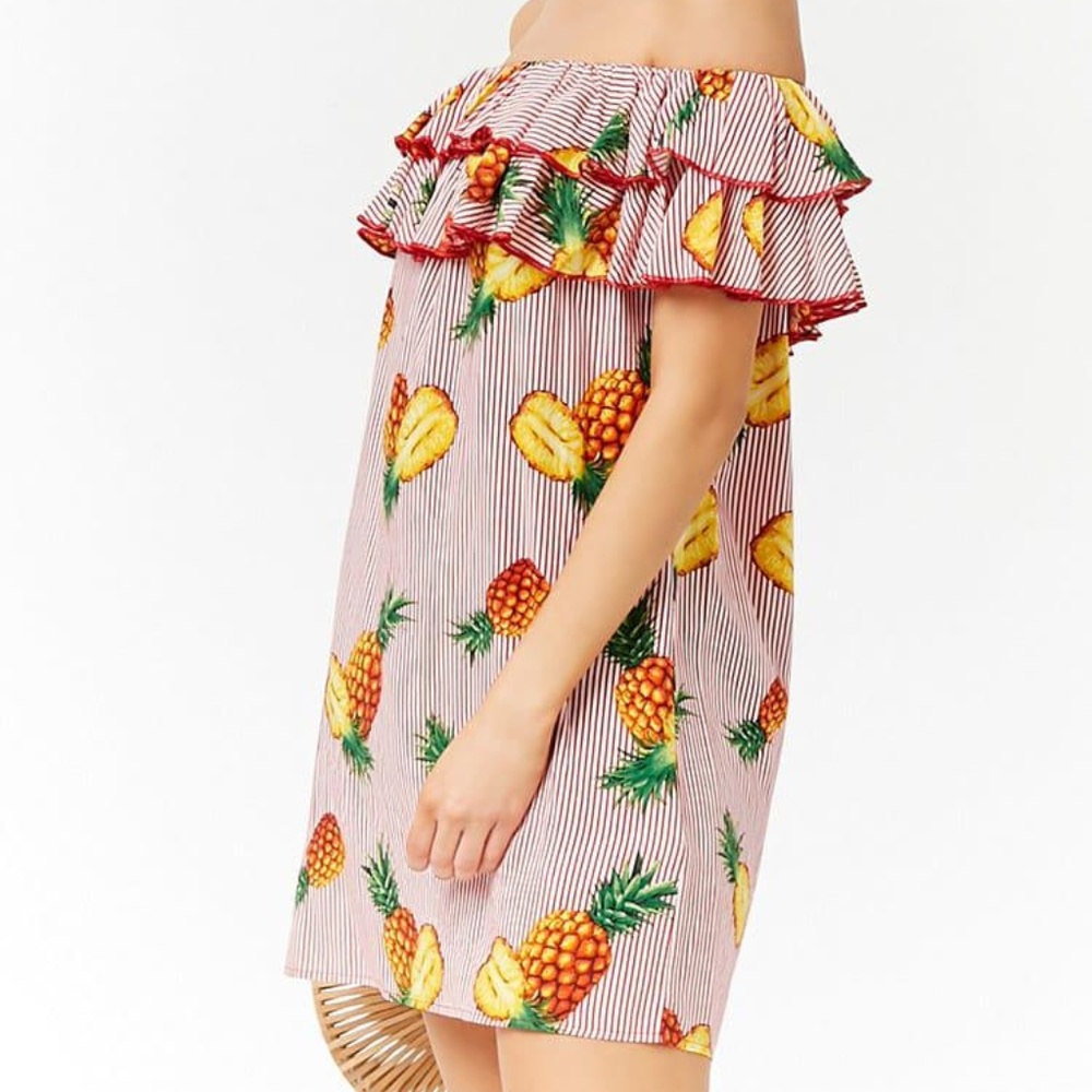 3/$20! FOREVER 21 Striped Pineapple Blouse/Dress